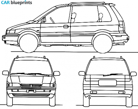 1991 Mitsubishi Space Runner Minivan blueprint