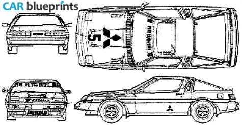 1985 Mitsubishi Starion Coupe blueprint