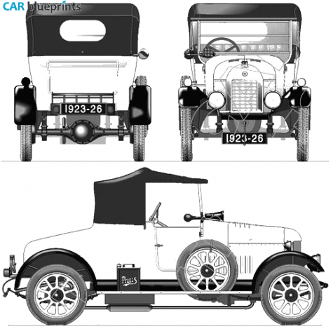 1923 Morris Cowley Bullnose 2 seater Roadster blueprint