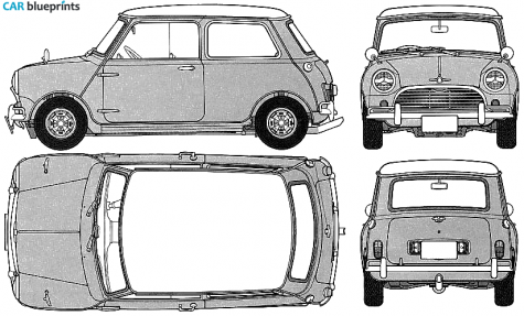 1964 Morris Mini Cooper 1275 Hatchback blueprint