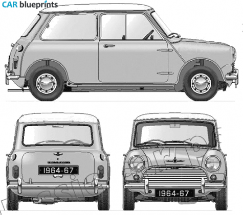 1964 Morris Mini Cooper S 1275cc Hatchback blueprint