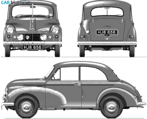 1952 Morris Minor MM 2-door Saloon Sedan blueprint