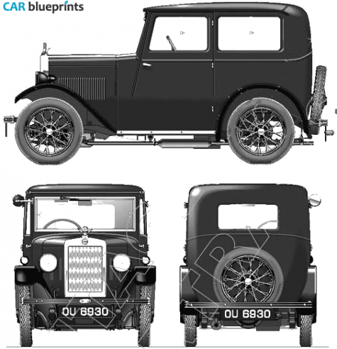 1930 Morris Minor Saloon Sedan blueprint