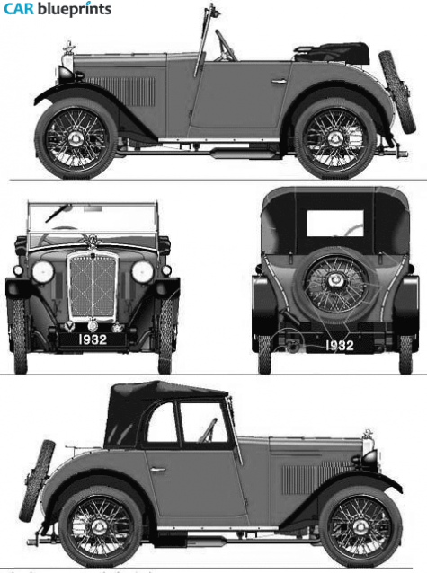 1932 Morris Minor Tourer Cabriolet blueprint