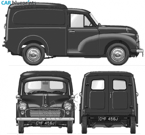 1970 Morris Minor 8CWT Van blueprint