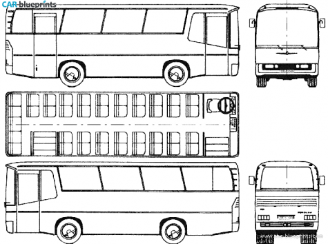 1976 Neoplan N212 Jetliner Bus blueprint