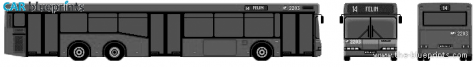 2005 Neoplan N4020 Bus blueprint