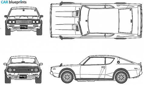 1972 Nissan Kenmeri Skyline GT-R KPGC110 2-door Coupe blueprint