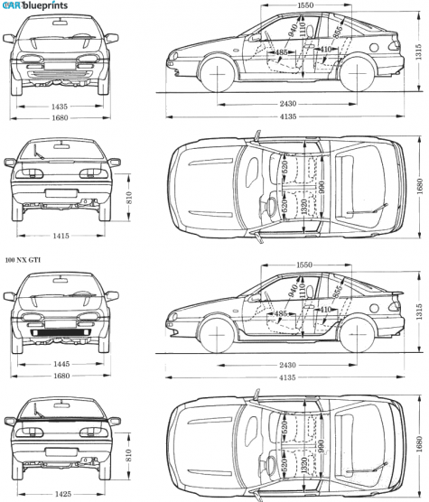 1993 Nissan 100NX Coupe blueprint