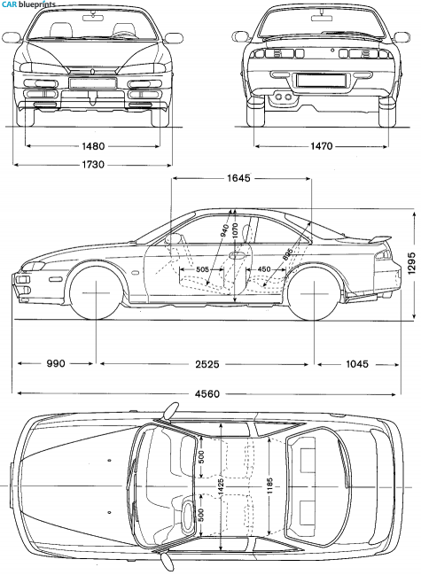 1994 Nissan Silvia S14 200SX Coupe blueprint