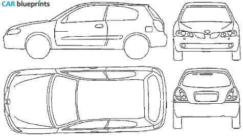 2005 Nissan Almera 3  door Hatchback blueprint