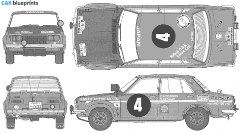 1981 Nissan Bluebird 1600 SSS Sedan blueprint