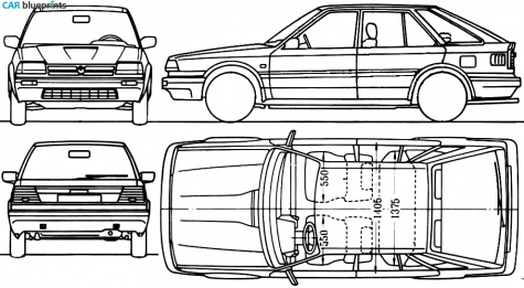 1989 Nissan Bluebird Hatchback blueprint