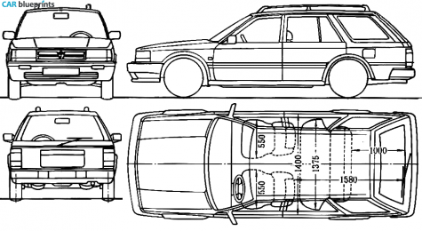 1989 Nissan Bluebird Traveller Wagon blueprint