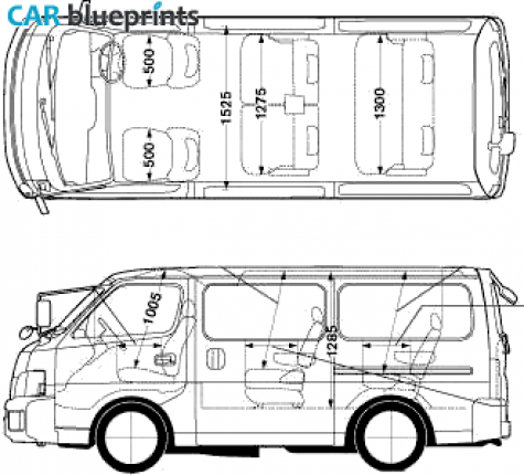 2005 Nissan Caravan Silkroad Microvan blueprint