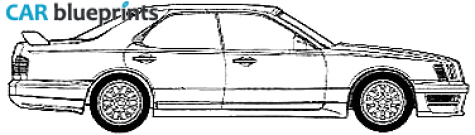 1990 Nissan Cedric Y31 GranTurismo Ultima Sedan blueprint