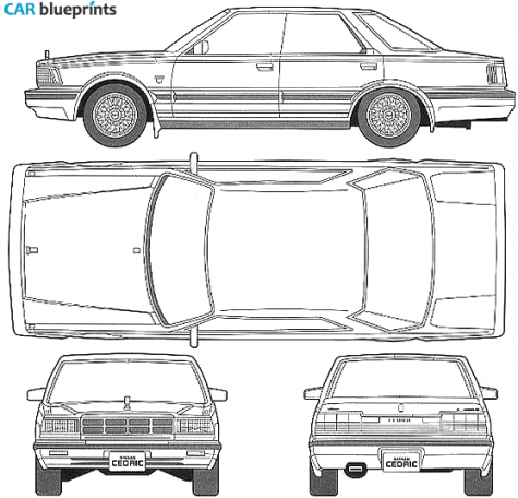 1985 Nissan Cedric Y30 Gardtop Turbo VG30 ET Sedan blueprint