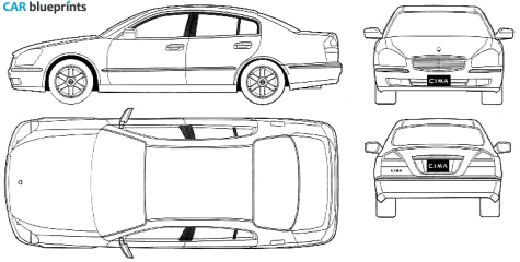 2001 Nissan Cima 450XV Sedan blueprint