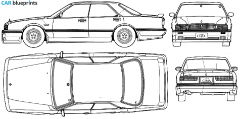 2003 Nissan Cima VG30 Sedan blueprint