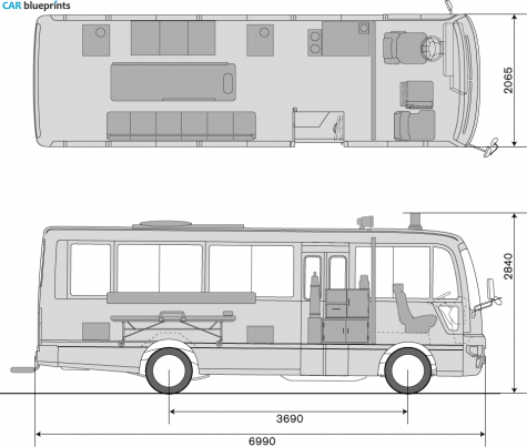 2008 Nissan Civilian Ambulance Bus blueprint