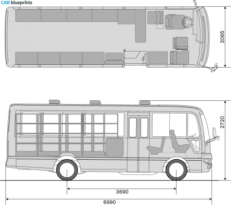 2008 Nissan Civilian Library Car Bus blueprint