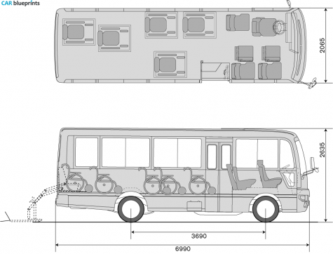 2008 Nissan Civilian Wheelchair Van blueprint