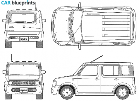 2008 Nissan Cube II Z11 SX Limited SUV blueprint