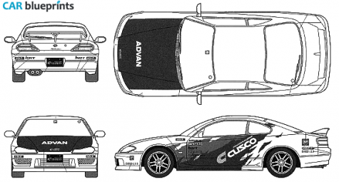 2000 Nissan Silvia S15 Cusco Coupe blueprint