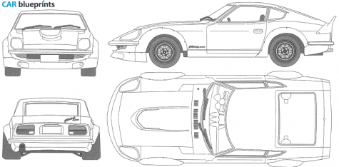 1971 Nissan Fairlady 240ZG Coupe blueprint