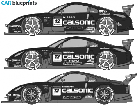 2007 Nissan Fairlady Z Calsonic GT500 Super GT Coupe blueprint