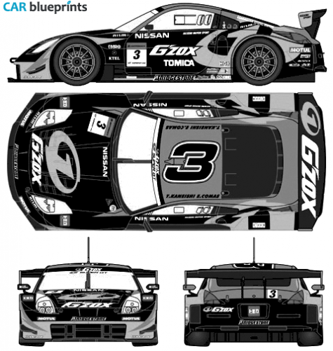 2005 Nissan Fairlady Z Calsonic Gzox JGTC Coupe blueprint