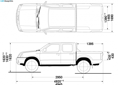 2007 Nissan Frontier Double Cab 4x2 SUV blueprint