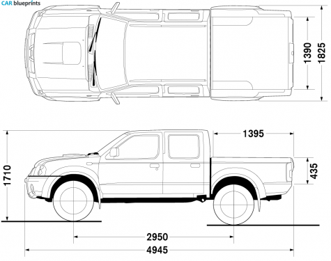 2007 Nissan Frontier Double Cab 4x4 Pick-up blueprint