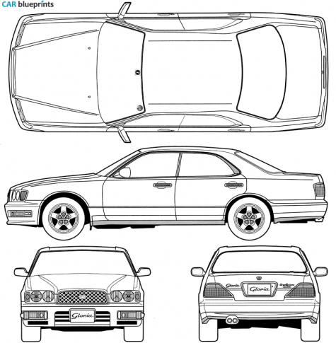 1995 Nissan Gloria Y33 GranTourismo Ultima Sedan blueprint