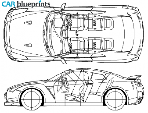 2008 Nissan GT-R R35 Coupe blueprint