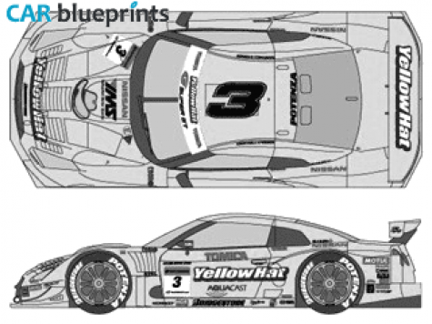 2008 Nissan GT-R GT500 Super GT Coupe blueprint