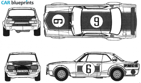 1969 Nissan Skyline GT-R Japan GP Coupe blueprint