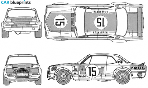 1970 Nissan Skyline KPGC10 Coupe blueprint