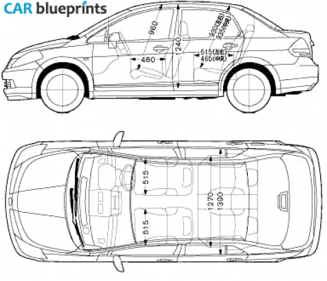 2005 Nissan Latio Sedan blueprint