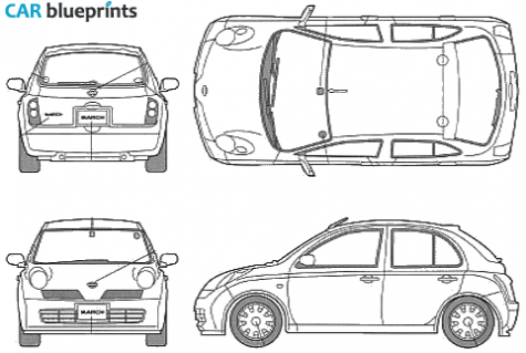 2003 Nissan March 14E Hatchback blueprint