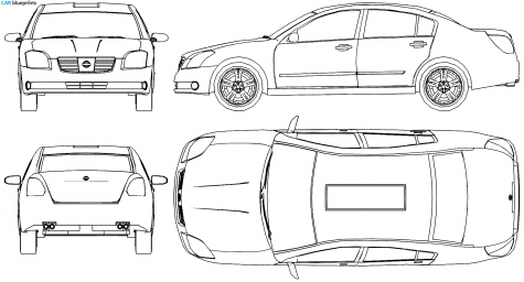 2004 Nissan Maxima Sedan blueprint