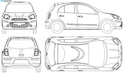 2011 Nissan Micra Hatchback blueprint