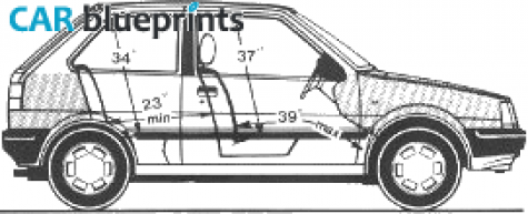 1987 Nissan Micra 3-door 10LS Hatchback blueprint