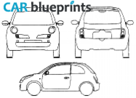 2005 Nissan Micra 3 door Hatchback blueprint