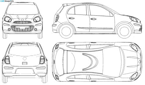 2011 Nissan Micra Hatchback blueprint