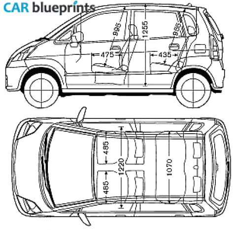 2003 Nissan Moco Hatchback blueprint