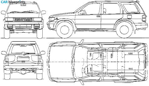 1995 Nissan Pathfinder SE SUV blueprint