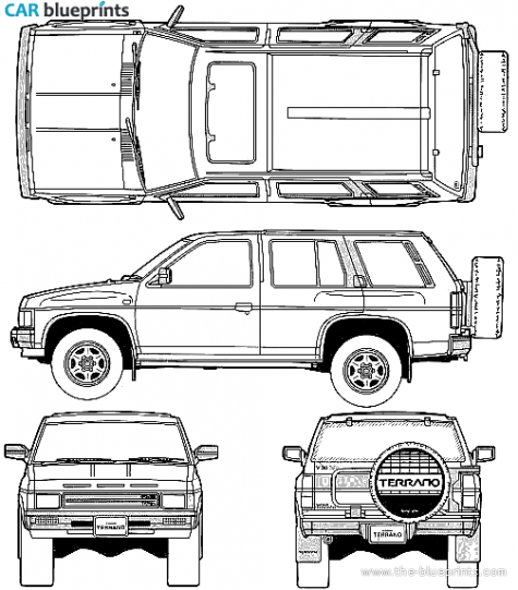 1991 Nissan Pathfinder/Terrano R3M SUV blueprint