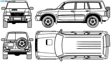 2005 Nissan Patrol Wagon SUV blueprint