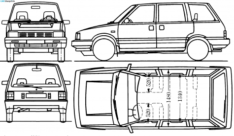 1985 Nissan Prairie Minivan blueprint